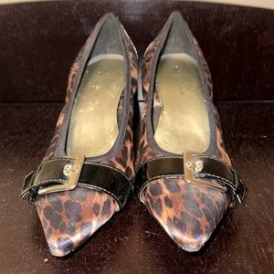 Leopard print kitten heels